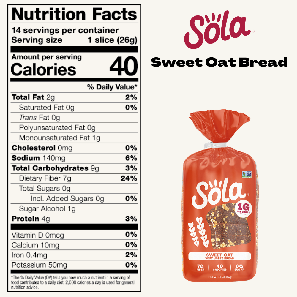 Sola Sweet Oat Low Carb Bread The Sola Company