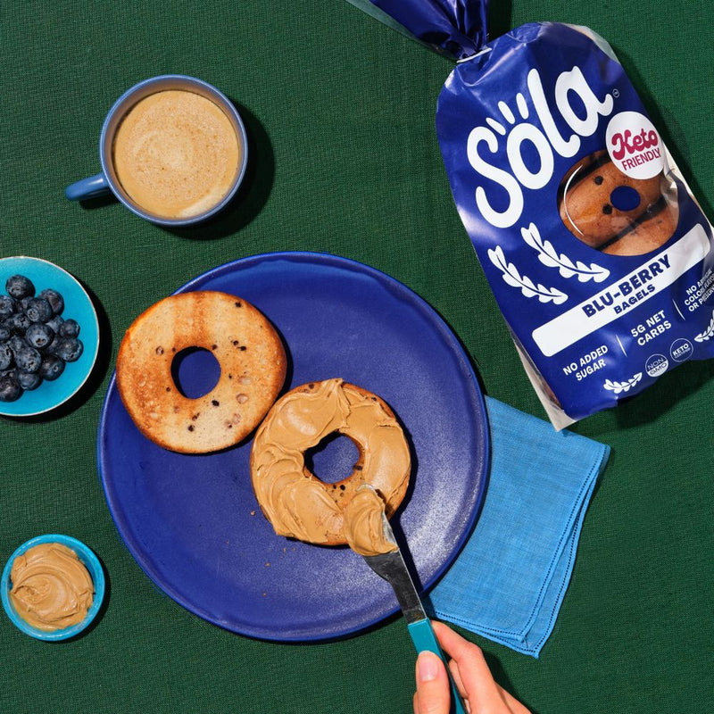 sola keto blueberry bagels lifestyle