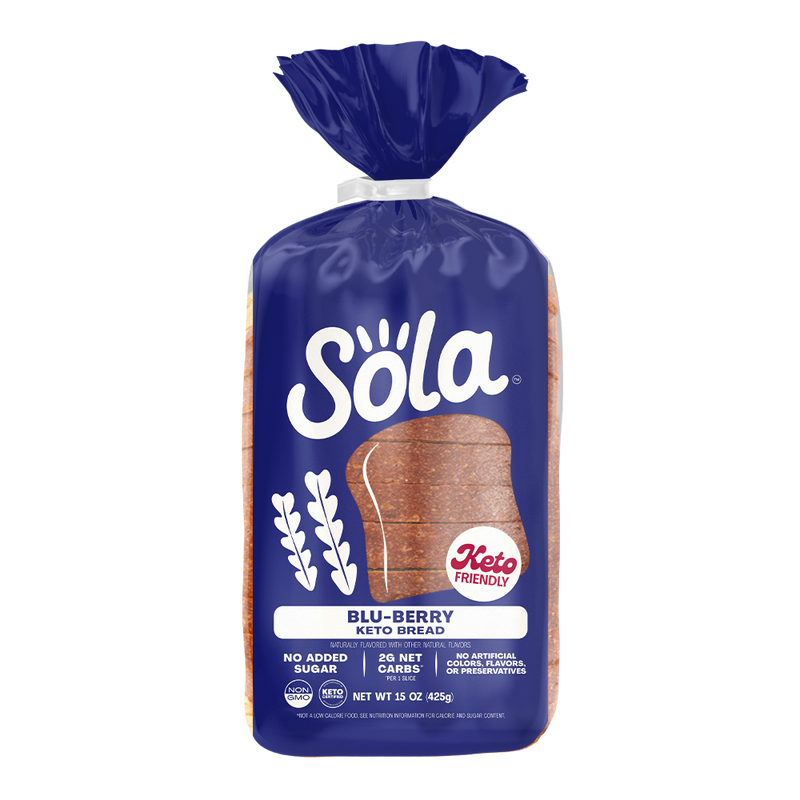 sola blueberry keto breakfast bread front