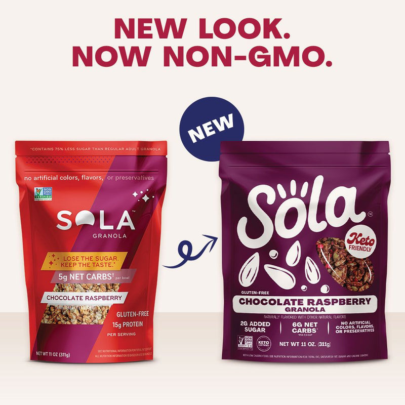 sola chocolate raspberry keto protein granola new look