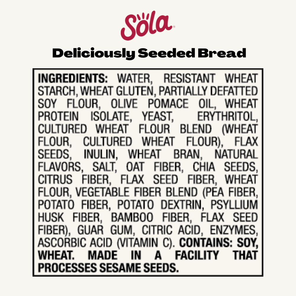 Sola Deliciously Seeded Low Carb Bread The Sola Company 7979