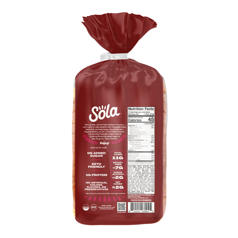 sola keto french toast bread back