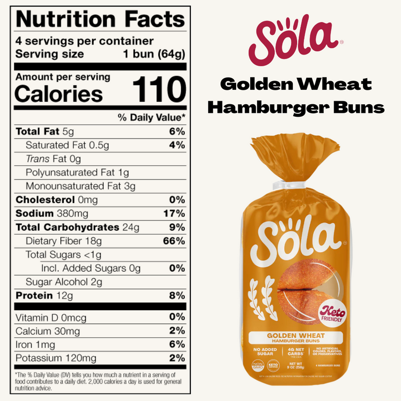 Golden Wheat Hamburger Buns (Pack of 8)