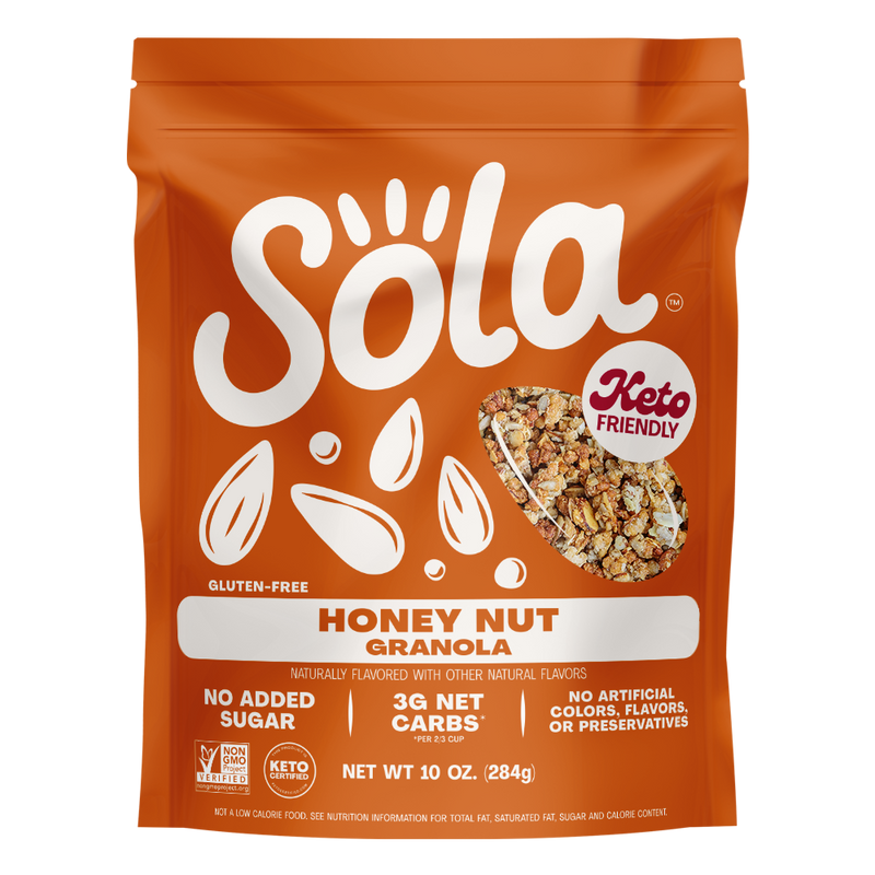 sola honey nut keto protein granola front
