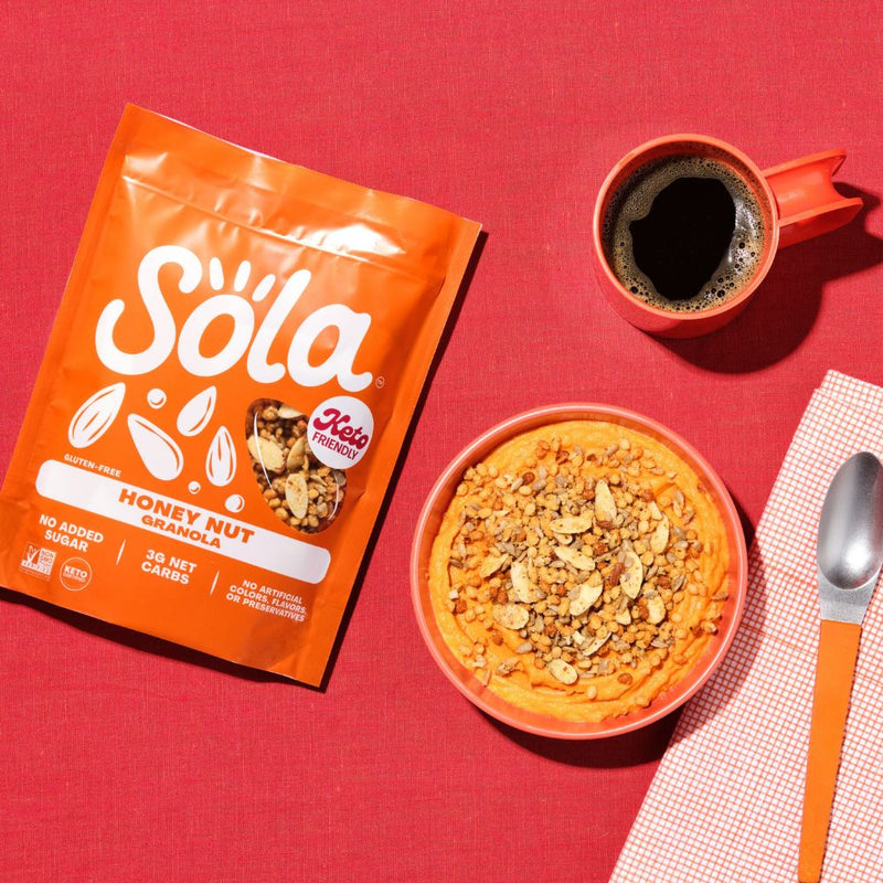 sola honey nut keto protein granola lifestyle