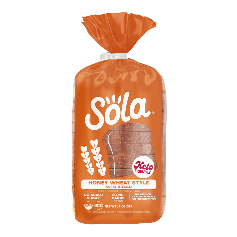 sola honey wheat style keto bread front