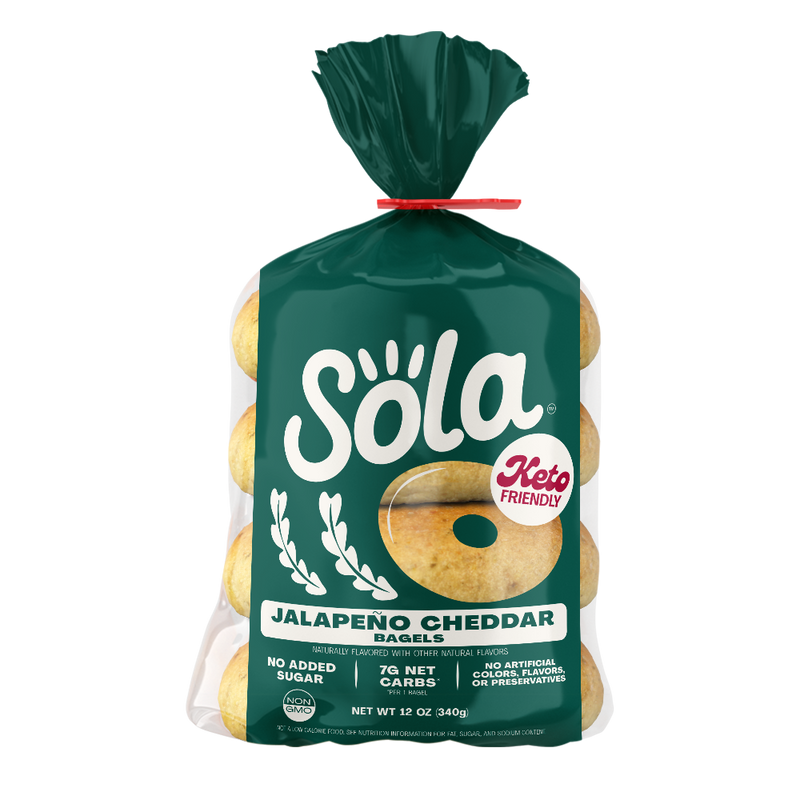 sola jalapeno cheddar keto bagels front