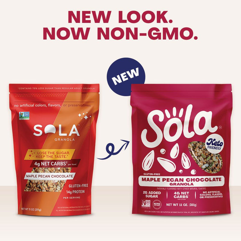 sola maple pecan chocolate keto protein granola new look
