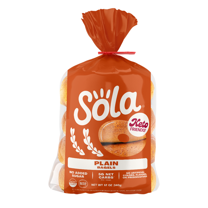 sola keto plain bagels front