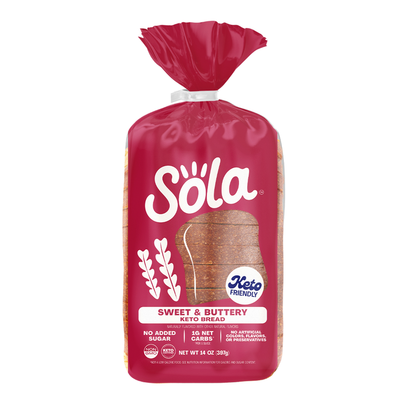 sola sweet & buttery keto bread front