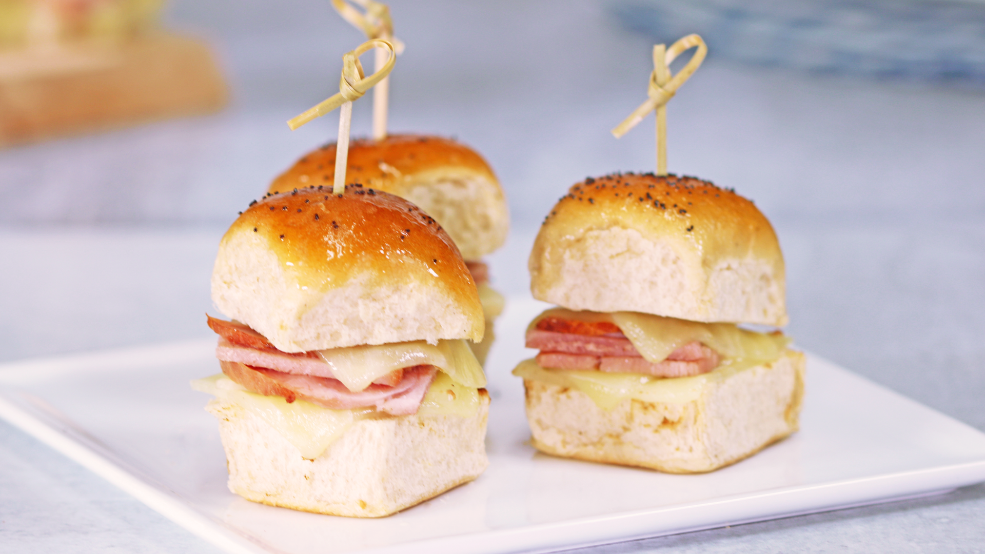Melty Ham and Cheese Hawaiian Sliders