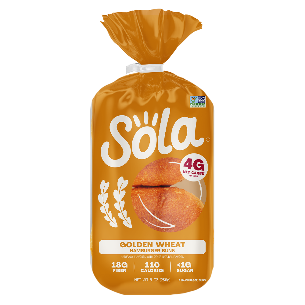 Sola Keto Golden Wheat Hamburger Buns The Sola Company 0390