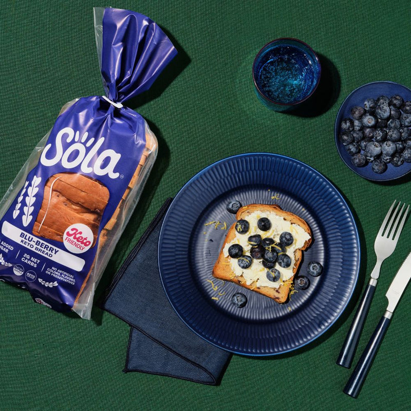 sola blueberry keto breakfast bread lifestyle
