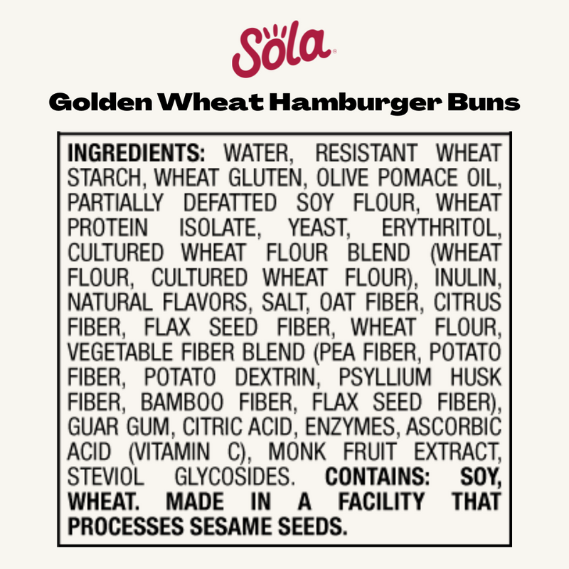 Golden Wheat Hamburger Buns (Pack of 8)