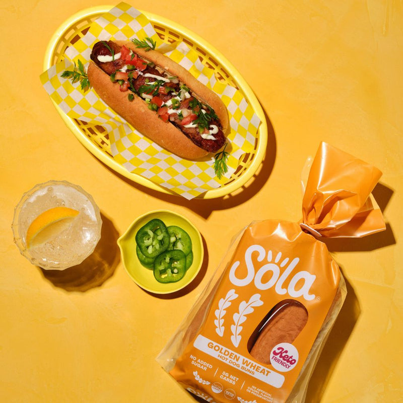 sola golden wheat keto hot dog buns lifestyle